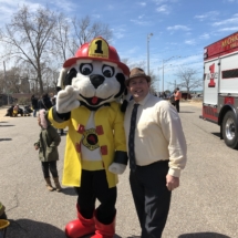 Robert Lonie with Michigan City Fire Dog